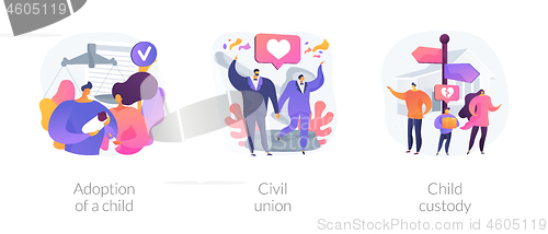 Image of Family law abstract concept vector illustrations.