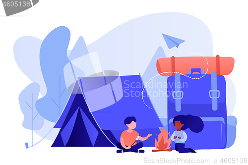 Image of Summer camp concept vector illustration.