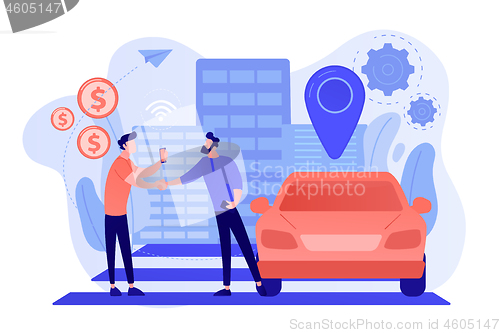 Image of Carsharing service concept vector illustration.