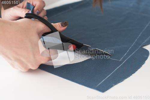 Image of Designer Cutting Fabric