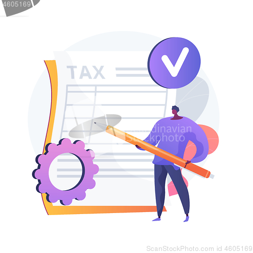 Image of Taxes calculation vector concept metaphor