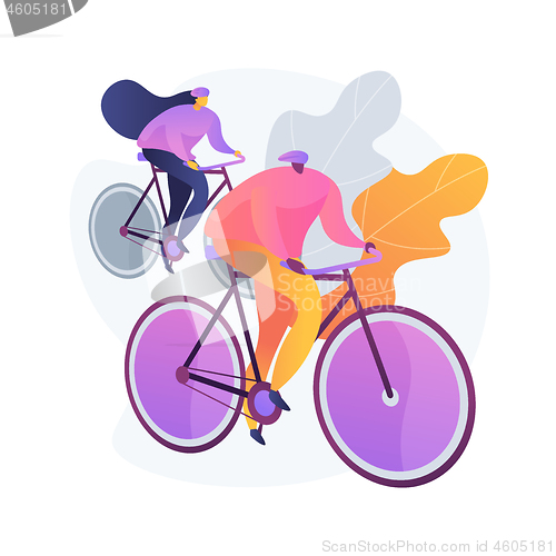 Image of Couple on bicycles vector concept metaphor