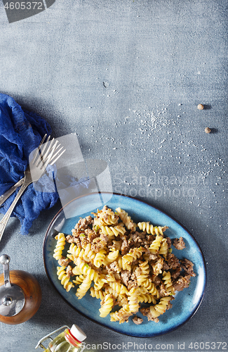 Image of pasta with meat