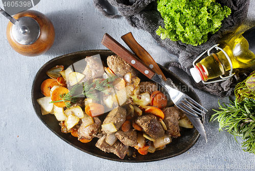 Image of liver with vegetables