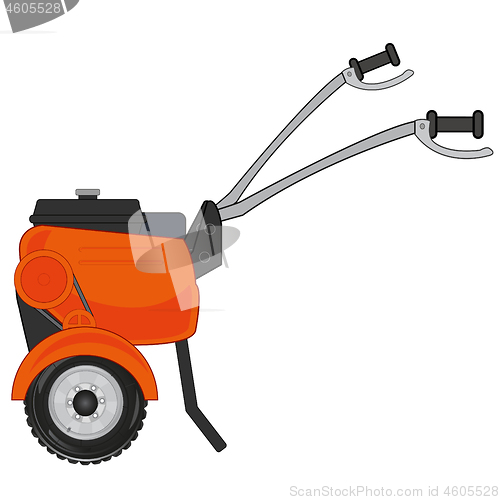 Image of Walking tractor cartoon for garden and vegetable garden