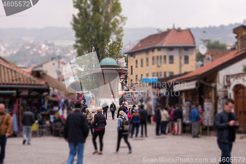 Image of Bascarsija square in Old Town Sarajevo