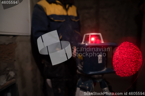 Image of Laser equipment at a construction site