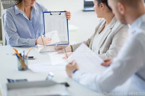 Image of business team discussing report at office