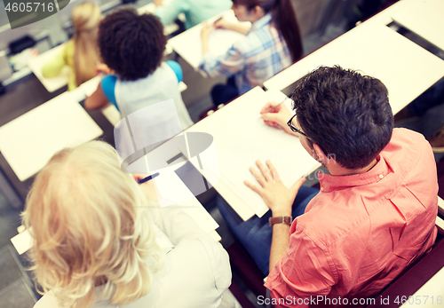 Image of international students at university lecture hall