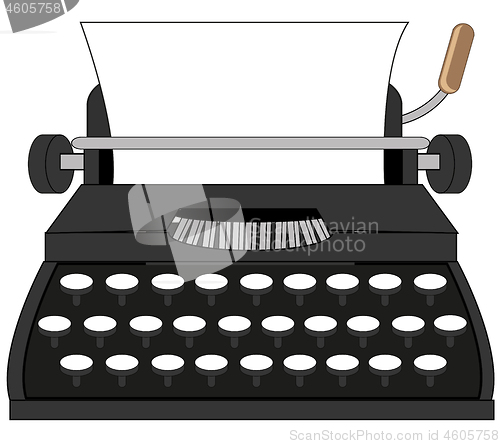 Image of Old-time typewriter on white background is insulated