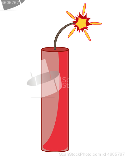 Image of Cartoon of the propellent dynamite with burning wick