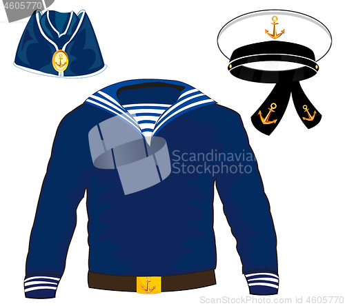 Image of Form of the sailor and service cap with belt