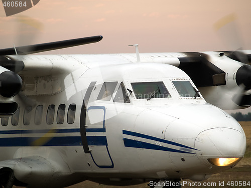 Image of Commuter plane on taxiway