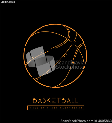 Image of Basketball ball vector illustration.