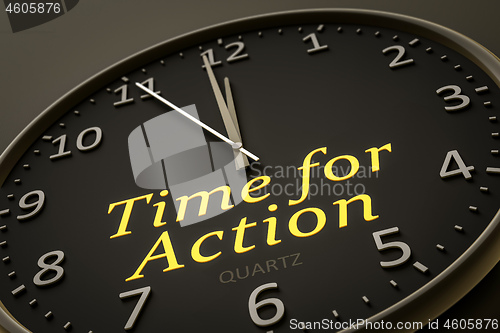 Image of time for action modern black clock style 