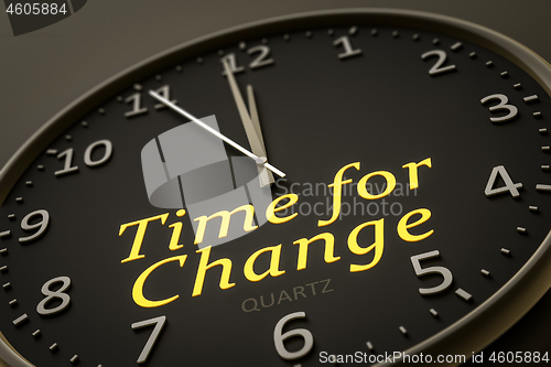 Image of time for change modern black clock style 