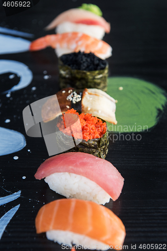 Image of Japanese seafood sushi set