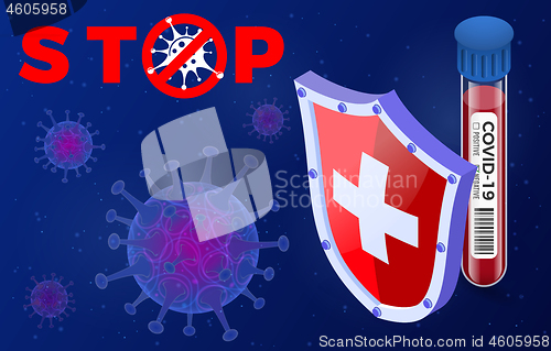 Image of Stop 2019-nCoV Coronavirus test tube