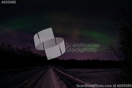 Image of Aurora Borealis, River Eibyelva, Alta, Norway