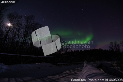 Image of Aurora Borealis, River Eibyelva, Alta, Norway