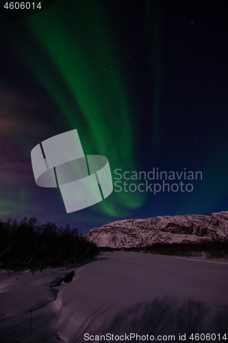 Image of Aurora Borealis, River Eibyelva, Alta, Norway