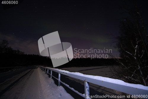 Image of Aurora Borealis, River Eibyelva, Alta, Norway