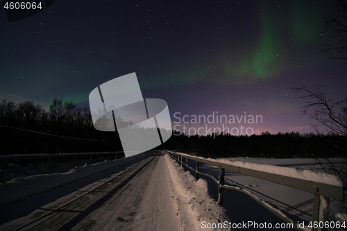 Image of Aurora Borealis, River Eibyelva, Alta, Norway