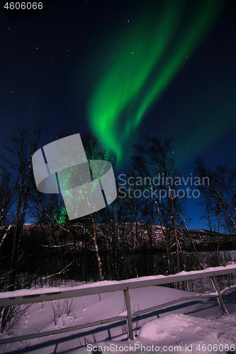 Image of Aurora Borealis, River Eibyelva, Alta, Norway