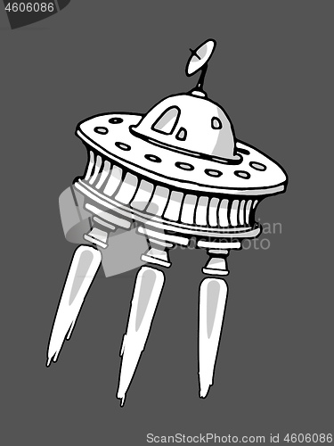 Image of comic style space ship