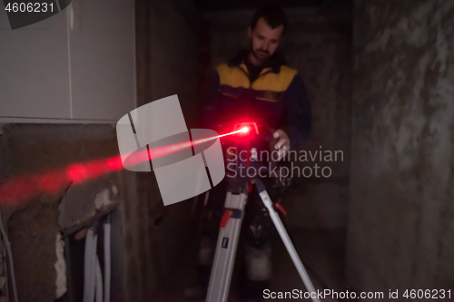 Image of Laser equipment at a construction site