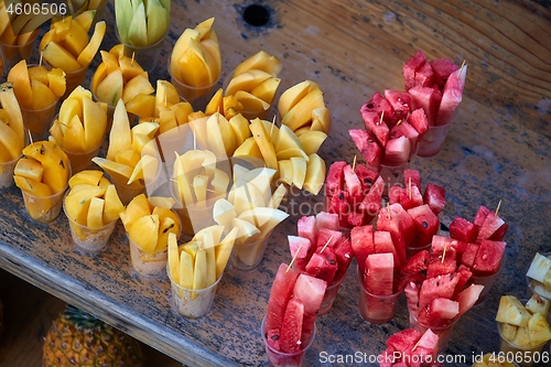 Image of Fruit stand selling fresh fruits