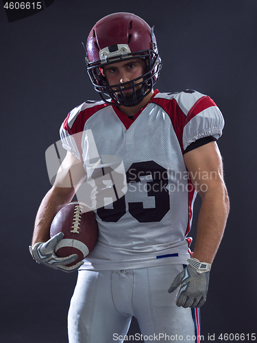 Image of American Football Player isolated on gray