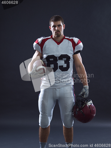 Image of American Football Player isolated on gray