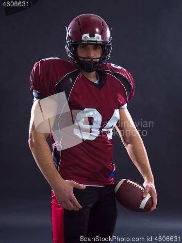 Image of American Football Player isolated on gray