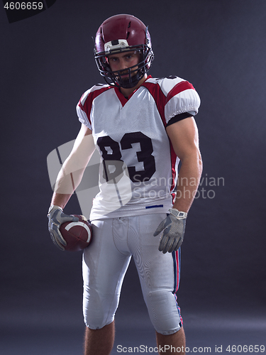 Image of American Football Player isolated on gray