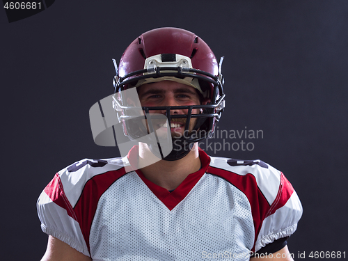 Image of American Football Player isolated on gray