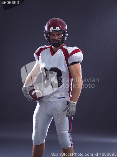 Image of American Football Player isolated on gray