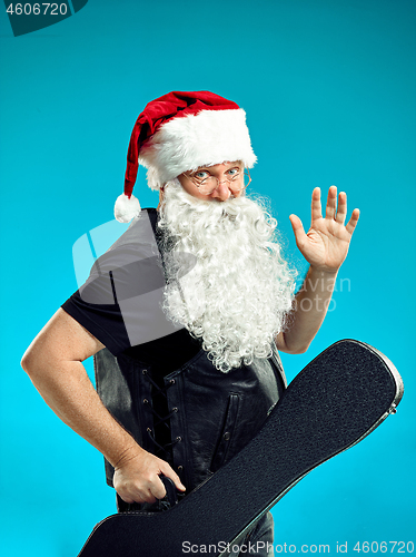 Image of Portrait of Man in Santa Claus Costume