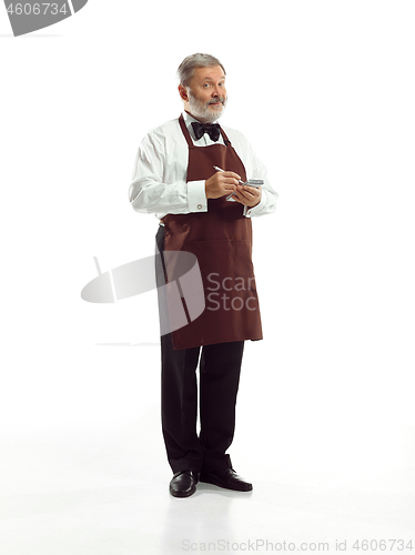 Image of Senior waiter at studio