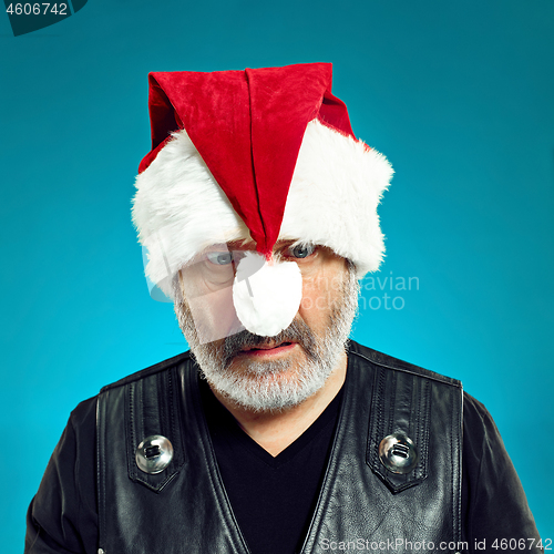 Image of Portrait of Man in Santa Claus Costume