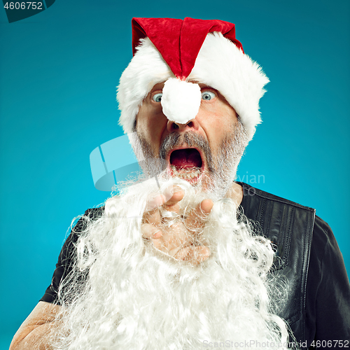 Image of Portrait of Man in Santa Claus Costume