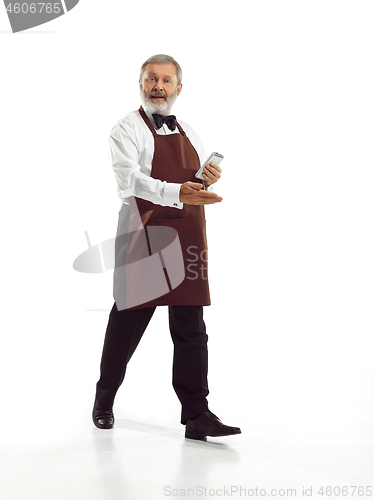 Image of Senior waiter at studio