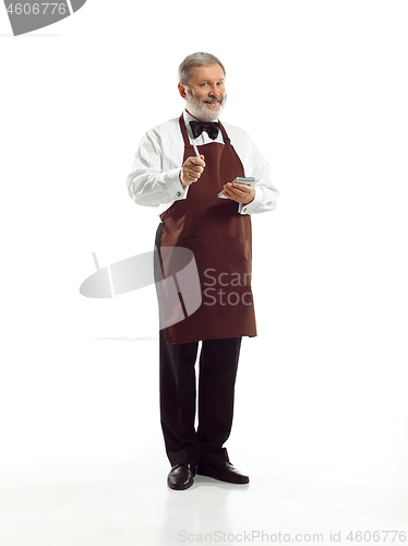 Image of Senior waiter at studio