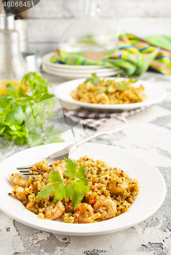 Image of bulgur with shrimps