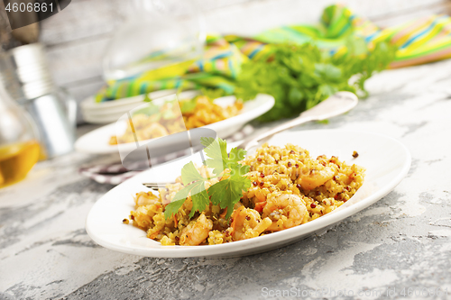 Image of bulgur with shrimps