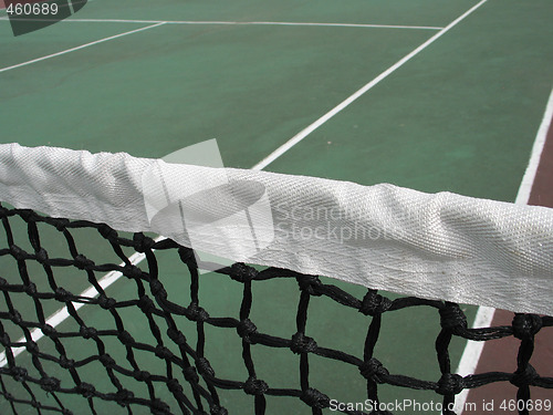 Image of tennis net close up