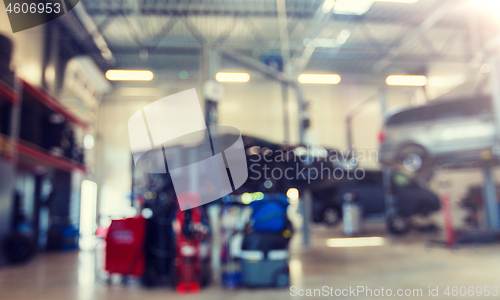 Image of car service station bokeh