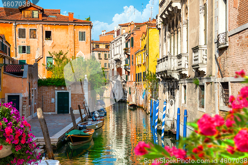 Image of Flowers on a canal