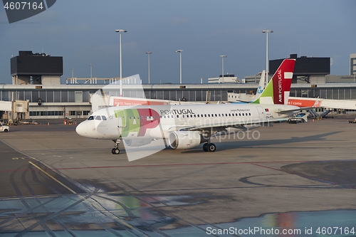 Image of TAP Plane taxiing at airport