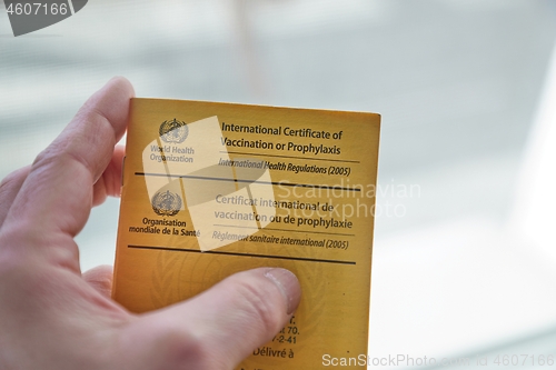 Image of Vaccination certificate shown at immigration control